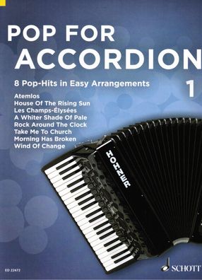 Akkordeon Noten : Pop for Accordion 1 - 8 Pop Hits - leichte Mittelstufe