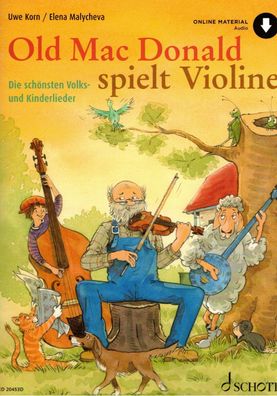 Violine Noten : Old Mac Donald spielt Violine Kinderlieder - LEICHT (Geige)