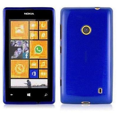 Cadorabo Hülle kompatibel mit Nokia Lumia 525 in BLAU - Schutzhülle aus flexiblem ...