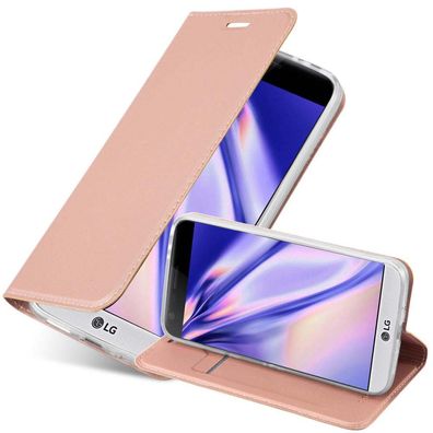 Cadorabo Hülle kompatibel mit LG G5 in CLASSY ROSÉ GOLD - Schutzhülle mit Magnetve...