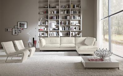 Prianera Couch Ecksofa Wohnzimmer Design Leder Modern L-Form Möbel Luxus Sofas