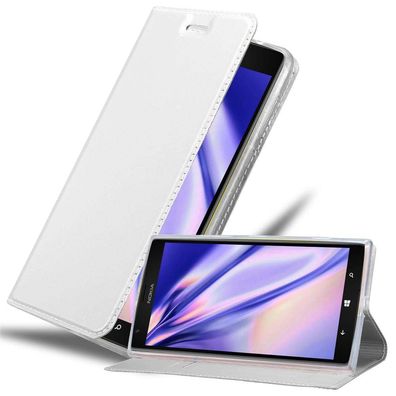 Cadorabo Hülle kompatibel mit Nokia Lumia 1520 in CLASSY SILBER - Schutzhülle mit ...