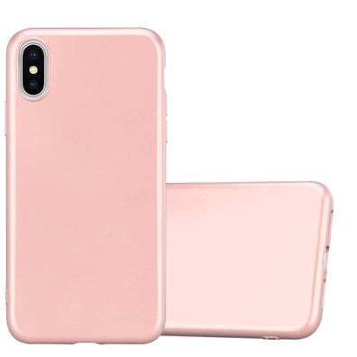 Cadorabo Hülle kompatibel mit Apple iPhone XS MAX in Metallic ROSÉ GOLD - Schutzhü...