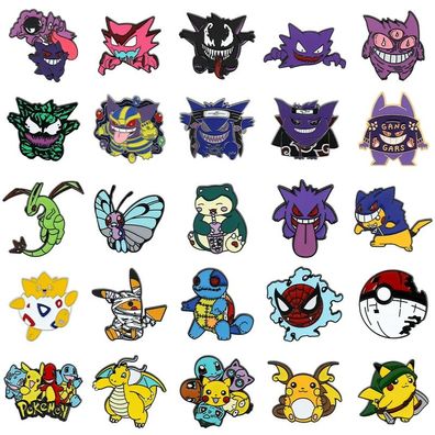 25tlg Pokémon Brosche Set TogepiGengar Pikachu Metall Abzeichen Kinder Party Brooches