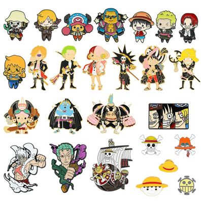 26tlg One Piece Brosche Set Luffy Zoro Sanji Chopper Brooches Kinder Party Abzeichen