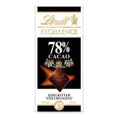 Lindt Excellence mit einem intensiven leckeren Kakaogeschmack 100g