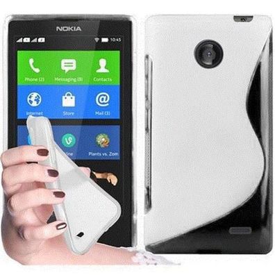 Cadorabo Hülle kompatibel mit Nokia X in HALB Transparent - Schutzhülle aus flexib...