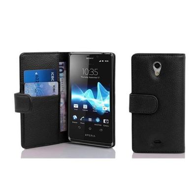 Cadorabo Hülle für Sony Xperia T in OXID Schwarz Handyhülle aus strukturiertem ...
