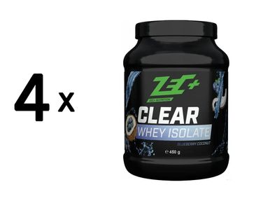 4 x Zec+ Clear Whey Isolate (450g) Blueberry Coconut