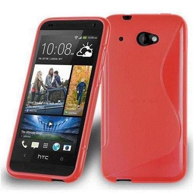 Cadorabo Hülle kompatibel mit HTC Desire 601 in Inferno ROT - Schutzhülle aus ...
