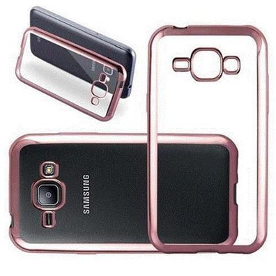 Cadorabo Hülle kompatibel mit Samsung Galaxy J1 2015 in CHROM ROSÉ GOLD - Schutzhü...