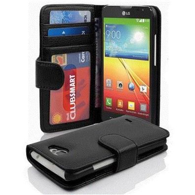 Cadorabo Hülle für LG L90 in OXID Schwarz Handyhülle mit Magnetverschluss und 3 ...