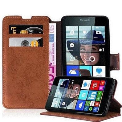 Cadorabo Hülle kompatibel mit Nokia Lumia 640 in MATT BRAUN - Schutzhülle mit ...