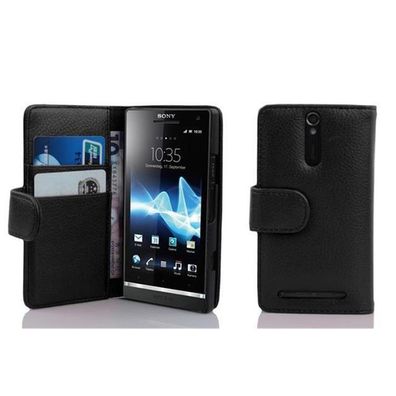 Cadorabo Hülle für Sony Xperia S in OXID Schwarz Handyhülle aus strukturiertem ...