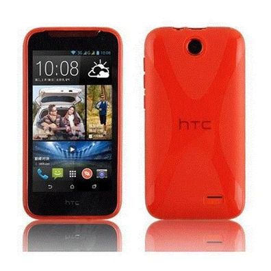 Cadorabo Hülle für HTC Desire 310 in Inferno ROT Handyhülle aus flexiblem TPU ...