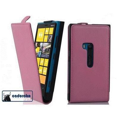Cadorabo Hülle für Nokia Lumia 920 in ALT ROSA Handyhülle im Flip Design aus glatt...