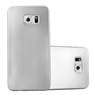 Cadorabo Hülle kompatibel mit Samsung Galaxy S6 EDGE in Metallic SILBER - Schutzhü...