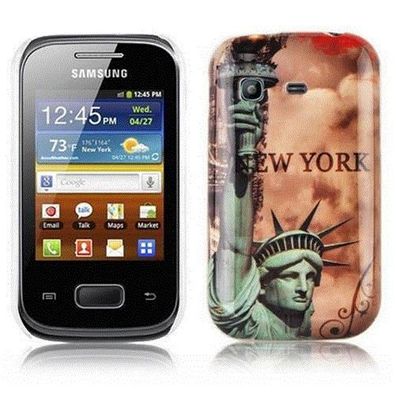 Cadorabo Hülle kompatibel mit Samsung Galaxy POCKET mit NEW YORK - Freiheitsstatue...