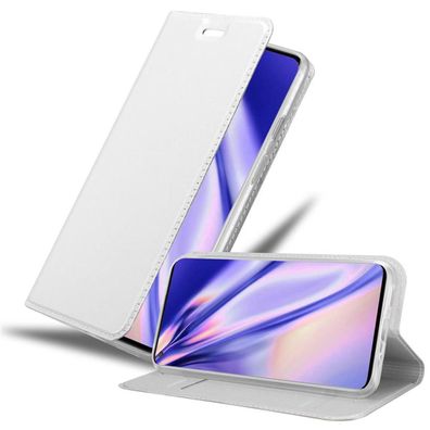 Cadorabo Hülle kompatibel mit OnePlus 8 in CLASSY SILBER - Schutzhülle mit Magnetv...