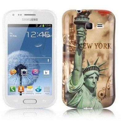Cadorabo Hülle kompatibel mit Samsung Galaxy TREND LITE mit NEW YORK - Freiheitsst...