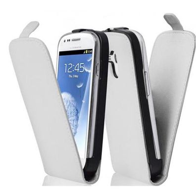 Cadorabo Hülle für Samsung Galaxy S3 MINI in POLAR WEIß Handyhülle im Flip Design ...