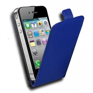 Cadorabo Hülle für Apple iPhone 4 / iPhone 4S in Brilliant BLAU Handyhülle im ...