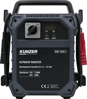 Kunzer Wartungsfreie Starthilfe 12 + 24 V mit Ultrakondensatortechnik CSC1224.1