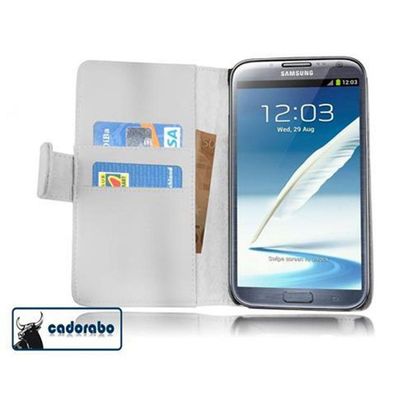 Cadorabo Hülle für Samsung Galaxy NOTE 2 in POLAR WEIß Handyhülle aus glattem ...