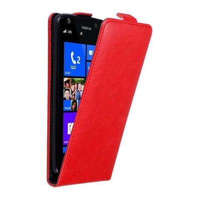 Cadorabo Hülle kompatibel mit Nokia Lumia 925 in APFEL ROT - Schutzhülle im Flip ...