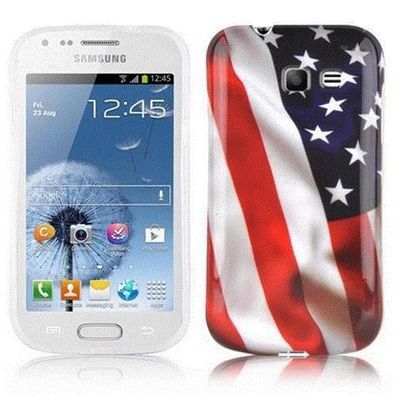 Cadorabo Hülle kompatibel mit Samsung Galaxy TREND LITE mit STARS AND Stripes ...