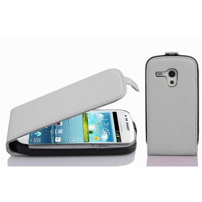 Cadorabo Hülle für Samsung Galaxy S3 MINI in Magnesium WEIß Handyhülle im Flip ...