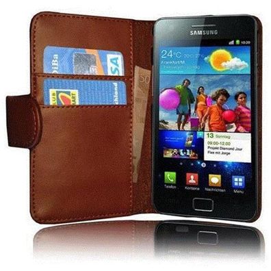 Cadorabo Hülle für Samsung Galaxy S2 / S2 PLUS in KAKAO BRAUN Handyhülle aus glatt...