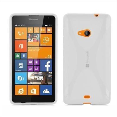 Cadorabo Hülle für Nokia Lumia 535 in HALB Transparent Handyhülle aus flexiblem ...