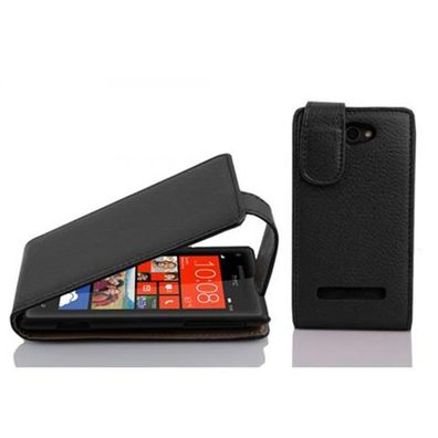 Cadorabo Hülle für HTC 8S in OXID Schwarz Handyhülle im Flip Design aus strukturie...