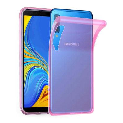 Cadorabo Hülle kompatibel mit Samsung Galaxy A7 2018 in Transparent PINK - Schutzh...