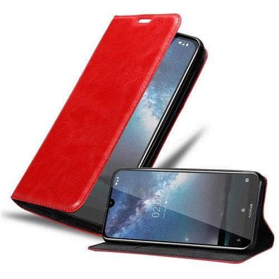 Cadorabo Hülle kompatibel mit Nokia 2.2 in APFEL ROT - Schutzhülle mit Magnetversc...