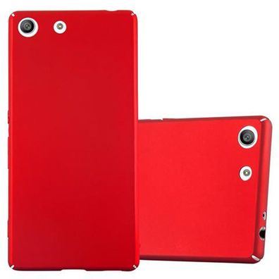 Cadorabo Hülle kompatibel mit Sony Xperia M5 in METALL ROT - Hard Case Schutzhülle...