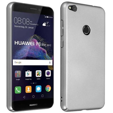 Cadorabo Hülle kompatibel mit Huawei P8 LITE 2017 / P9 LITE 2017 in METALL SILBER ...