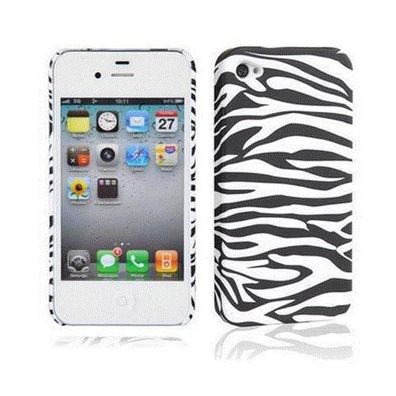 Cadorabo Hülle kompatibel mit Apple iPhone 4 / 4S mit ZEBRA Aufdruck - Hard Case ...