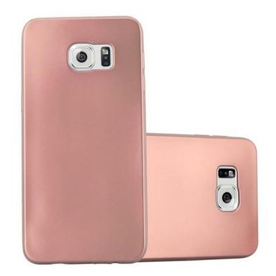 Cadorabo Hülle kompatibel mit Samsung Galaxy S6 EDGE PLUS in Metallic ROSÉ GOLD - ...