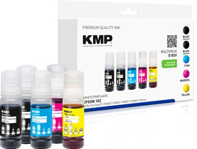 KMP Multipack E182V schwarz, cyan, magenta, gelb Tintenpatronen ersetzen Epson ...