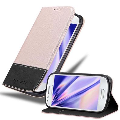Cadorabo Hülle kompatibel mit Samsung Galaxy S3 MINI in ROSÉ GOLD Schwarz - Schutz...