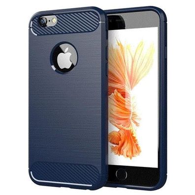 Cadorabo Hülle kompatibel mit Apple iPhone 6 / 6S in Brushed BLAU - Schutzhülle ...