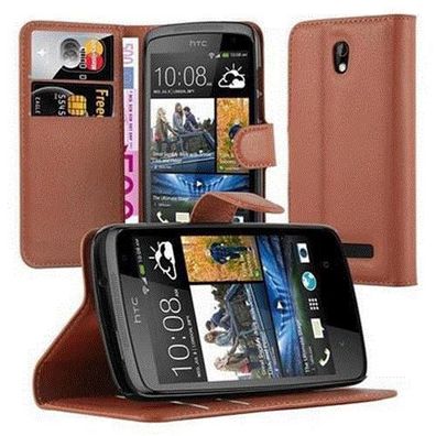 Cadorabo Hülle kompatibel mit HTC Desire 500 in SCHOKO BRAUN - Schutzhülle mit ...