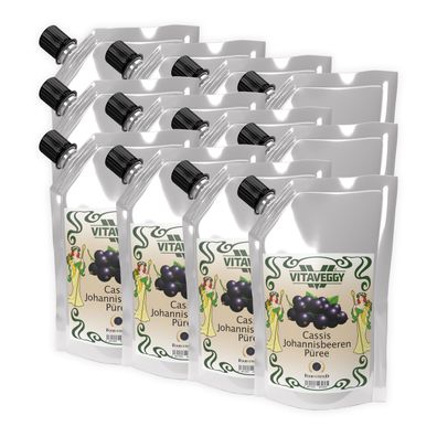 Vitaveggy schwarze-Johannisbeere-Casiss PÜREE 12x1kg Food-United für Saft Müsli
