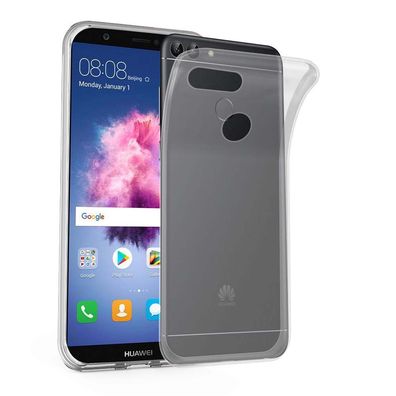 Cadorabo Hülle kompatibel mit Huawei P SMART 2018 / Enjoy 7S in VOLL Transparent ...