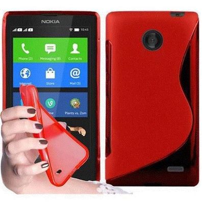 Cadorabo Hülle kompatibel mit Nokia X in Inferno ROT - Schutzhülle aus flexiblem ...