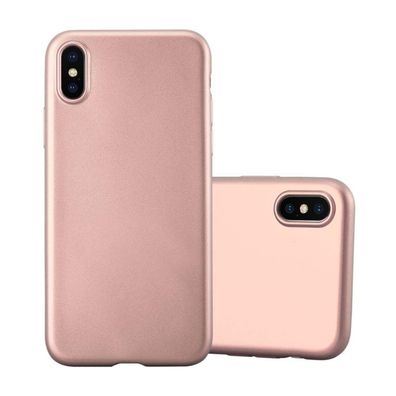 Cadorabo Hülle kompatibel mit Apple iPhone X / XS in Metallic ROSÉ GOLD - Schutzhü...