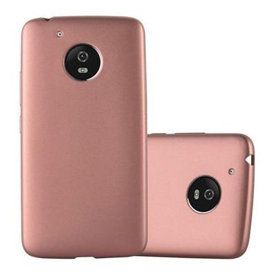 Cadorabo Hülle kompatibel mit Motorola MOTO G5 in Metallic ROSÉ GOLD - Schutzhülle...