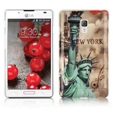 Cadorabo Hülle kompatibel mit LG Optimus L7 II mit NEW YORK - Freiheitsstatue ...
